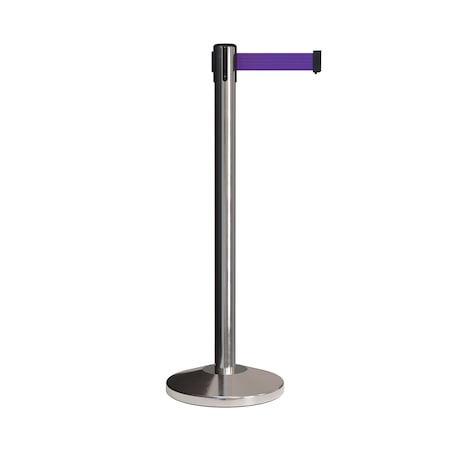 Stanchion Belt Barrier Pol.Steel Post 7.5ftPurple Belt